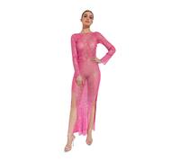 Santa Brands, ,Dresses ,Donna ,Rosa ,ONE SIZE Abito Lungo Rosa in Rete con Cristalli