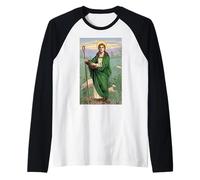Santa Brigida di Kildare Croce Irlanda Santo cattolico Irlandese Maglia con Maniche Raglan