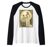 Santa Brigida d'Irlanda con Mucca Bianca Maglia con Maniche Raglan