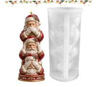 Santa Candle Mould, 3D Christmas Silicone Mould for Candle Making | Reusable Flexible Craft Mould for Plaster, Soap, Resin and Festive DIY Decorations