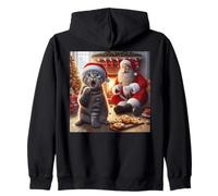 Santa Cat Cookie Surprise - Simpatico gattino natalizio unisex Felpa con Cappuccio