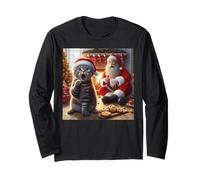 Santa Cat Cookie Surprise - Simpatico gattino natalizio unisex Maglia a Manica