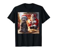 Santa Cat Cookie Surprise - Simpatico gattino natalizio unisex Maglietta