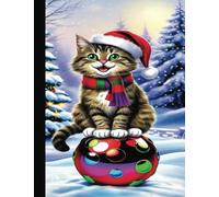 Santa Cat on a Christmas Ornament | Composition Notebook: 110 Pages | wide ruled, 7.5 x 9.75 | For Teens, Adults, Gifts, School, Work, Journaling, ... Co-Workers, Christmas lovers, Cat lovers