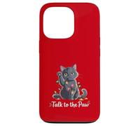 Santa Cat Talk To The Paw Funny Christmas Cool Cat Lover Custodia per iPhone 13 Pro