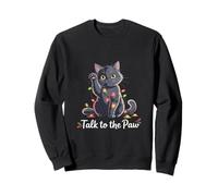 Santa Cat Talk To The Paw Funny Christmas Cool Cat Lover Felpa