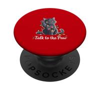 Santa Cat Talk To The Paw Funny Christmas Cool Cat Lover PopSockets PopGrip Adesivo