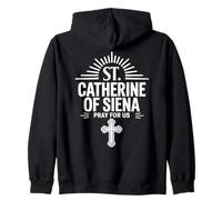 Santa Caterina da Siena Prega per Noi Cristiani Cattolici Felpa con Cappuccio
