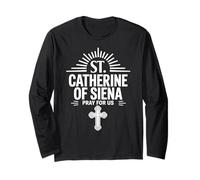 Santa Caterina da Siena Prega per Noi Cristiani Cattolici Maglia a Manica