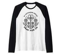 Santa Caterina Drexel Prega per Noi Donne cattoliche Maglia con Maniche Raglan
