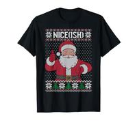 Santa Cattivo e Bella Lista Natale Brutto Maglione Bello Maglietta