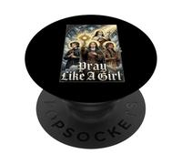 Santa cattolica prega come una ragazza Donne PopSockets PopGrip Adesivo