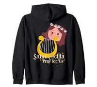 Santa Cecilia Patrono della Musica Musicisti Cattolici Carino Felpa con Cappuccio