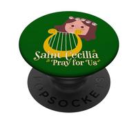 Santa Cecilia Patrono della Musica Musicisti Cattolici Carino PopSockets PopGrip Adesivo