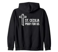 Santa Cecilia Prega per Noi Patrono della Musica Cattolica Felpa con Cappuccio