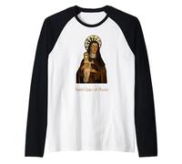 Santa Chiara d'Assisi Camicia Christian Saint Maglia con Maniche Raglan