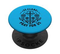 Santa Chiara Prega Per Noi Croce Cattolica PopSockets PopGrip Adesivo