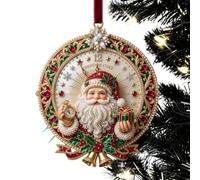 Santa Christmas Ornaments Rhinestone 2D Acrylic Funny Decoration
