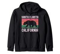 Santa Clarita California Bear Retro 661 Santa Clara River Felpa con Cappuccio