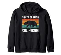 Santa Clarita California Bear Retro 661 Santa Clara River Felpa con Cappuccio