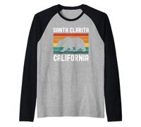 Santa Clarita California Bear Retro 661 Santa Clara River Maglia con Maniche Raglan