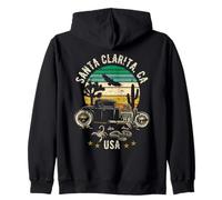 Santa Clarita California USA Hotrod Retro Tramonto Design Felpa con Cappuccio