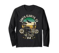 Santa Clarita California USA Hotrod Retro Tramonto Design Maglia a Manica