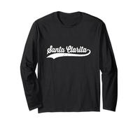 Santa Clarita California Vintage Cursive US Nome Città Retro Maglia a Manica