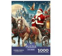 Santa Claus 1000 Pezzi Christmas Puzzle Classici Impegnativo E Difficile Per Qualità Premium Per Adulti E Ragazzi Collection Decorazione Domestica Regalo Giocattolo Colorato Per La Famiglia 38x26cm/1