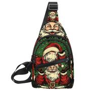 Santa Claus 4 Sling Bag, Crossbody Sling Zaino Viaggio Escursionismo Petto Borsa Daypack per Borse Borsa a Tracolla Donna Uomo, Multicolore 01, 11.8x7x1.5in/30x18x4cm