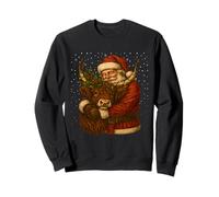 Santa Claus Abbracciare Highland Cow Christmas Farm Felpa