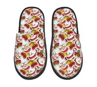 Santa Claus Bells Snowman Print Pantofole Da Casa Pelose Pantofole Comode Scarpe Per Invernali Esterno Feste L