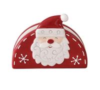 Santa Claus Ceramic Napkin Holder - Cute Christmas Kitchen Decor Handcrafted 1100°C Fired Ceramic Portatovaglioli