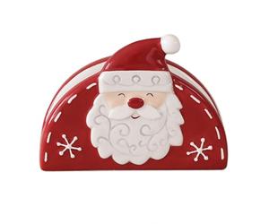 Santa Claus Ceramic Napkin Holder - Cute Christmas Kitchen Decor Handcrafted 1100°C Fired Ceramic Scatola di fazzoletti