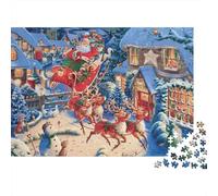 Santa Claus Christmas 1000 Pezzi Cartone Spesso Set Di Puzzle Jigsaw Collettori Impossibile Difficile Sfida Del Gioco Educativo 70x50cm/1000pcs