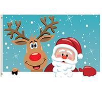 Santa Claus Deer Merry Christmas Snow Winter New Year Bandiera Dei Pirati 90X150Cm Tutte Le Stagioni Banner Resistenti Bandiera Del Giardino Per Spiaggia Sport Cortile