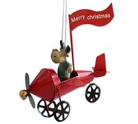 Santa Claus Figurines | Reindeer Figurine with Airplane,Party Decorating Accessories Christmas Centerpieces, Holiday Home Decoration Hangable Ornament for Store Hotel