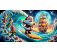 Santa-Claus Gioco di puzzle 1000 pezzi Carta riciclata Estremamente difficile Gioco stimolante per tutta la famiglia Regalo per donne e uomini 38x26cm/1000pcs