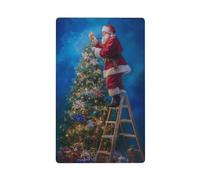 Santa Claus Hanging Star at Christmas Tree Single Toggle Blank Wall Plate Light Switch Cover Decorativo 1 Gang per Cucina Camera Bagno Dimensioni 11,4 x 7 cm
