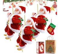 Santa Claus Musical Climbing Rope, 2026 New Electric Climbing Santa on Rope, Hanging Climb santa on rope, for Christmas Tree, Fireplace, Home Decor (3PCS)
