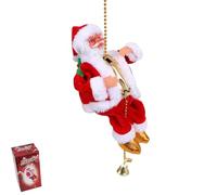 Santa Claus Musical Climbing Rope with Three-speed, Climbing Santa on Rope for Christmas Tree Home Party Decoration (1PCS)