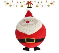 Santa Claus Plush Toy, Inflatable Cuddly Christmas Doll, Soft Holiday Decoration Figure for Shelf, Mantel, Nightstand, Bed, Couch, Sofa, Kids and Adults, Winter Festive Home Party Display