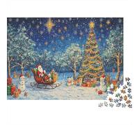Santa Claus Puzzle 1000 Pezzi Per Adulti Gift Under The Moon In Legno ManiSul Gioco Regalo Per Amore E Amico 1000pcs (75x50cm)