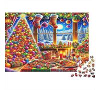 Santa Claus Puzzle per Adultos 1000 Pezzo Riciclabile Christmas Anziano Puzzles Difficile e Stimolante Relieve Senile Dementia Attività 52x38cm/1000pcs