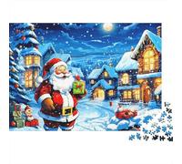 Santa Claus Puzzles 1000 Pezzi Recyclable Christmas Village Puzzle for Anziani Gioco Educativo Rilassamento Ideal for Holiday Blessings Gift 70x50cm/1000Ps