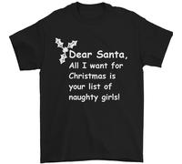 Santa Claus Ragazze Cattive Divertente Natale Uomo T-Shirt 100% Cotone