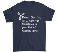 Santa Claus Ragazze Cattive Divertente Natale Uomo T-Shirt 100% Cotone