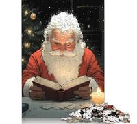 Santa Claus Reading by Candlelight Christmas Jigsaw Puzzle Impossibili 1000 Pezzi Decorazione Per La Casa. Rilassamento E Intelligence Per Adulti E Bambini Da 12 Anni 1000pcs (75x50cm)