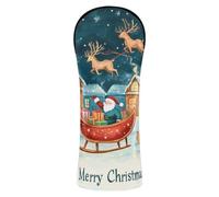 Santa Claus Sleigh PU Leather Golf Head Cover | Copritesta per marito, stampa vivace per le vacanze, per il tuo club