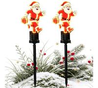 Santa Claus Solar Lamps - LED Yard Stake Lights, Festive Outdoor Accent